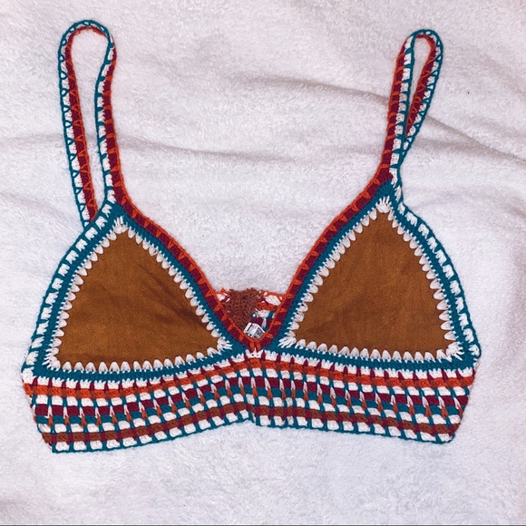Forever 21 Tops - Crotchet Suede Boho Bralette 😍